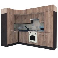 Bucatarie de Colt BIG GENA NEW DR. 150-290, Wenge / Decor K004